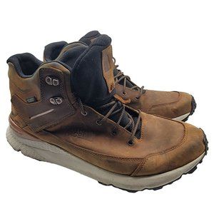 The North Face Mens 14 Vals Brown Mid Leather Waterproof Hiking Outdoor Boots